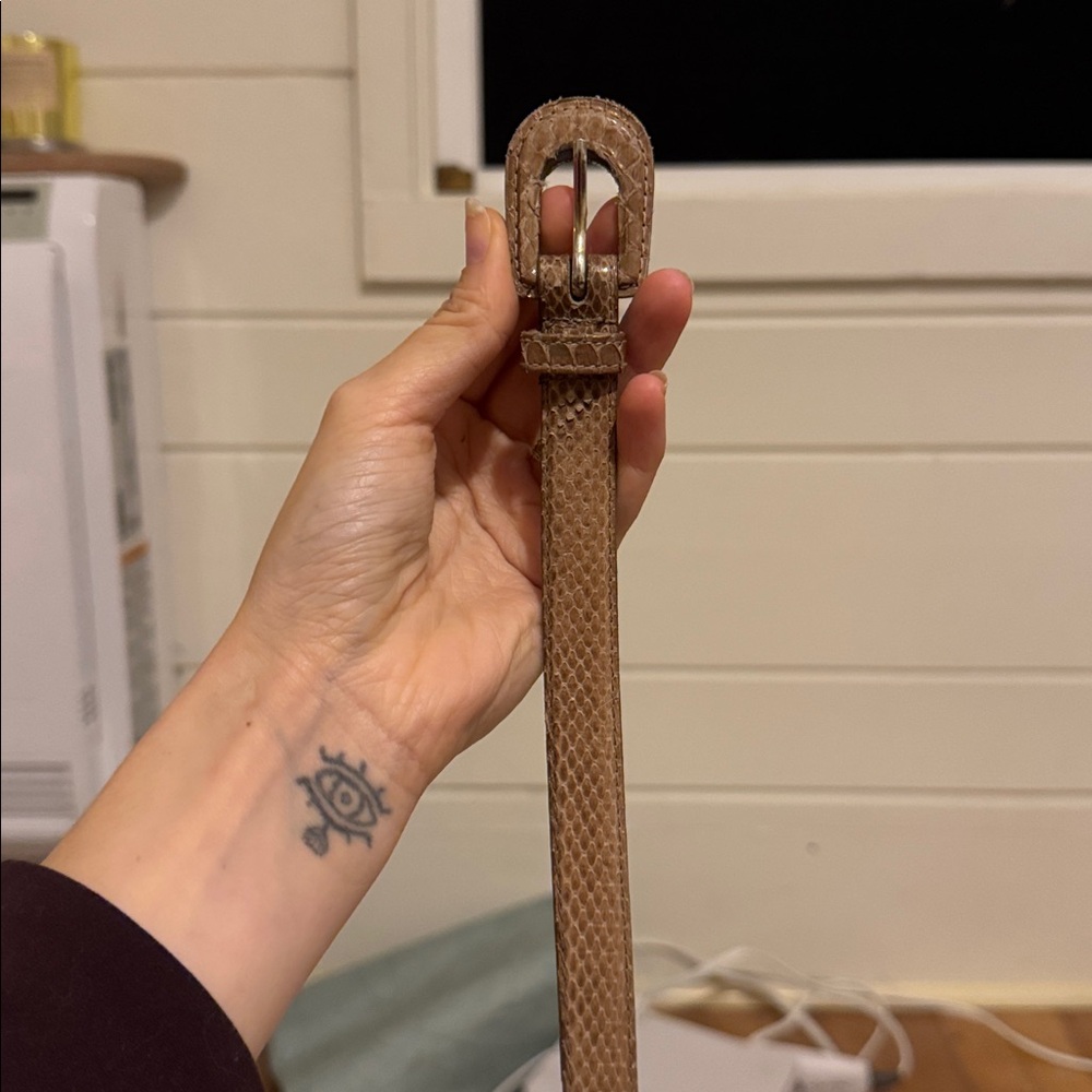 Harvé Benard Elegant genuine snake skin belt